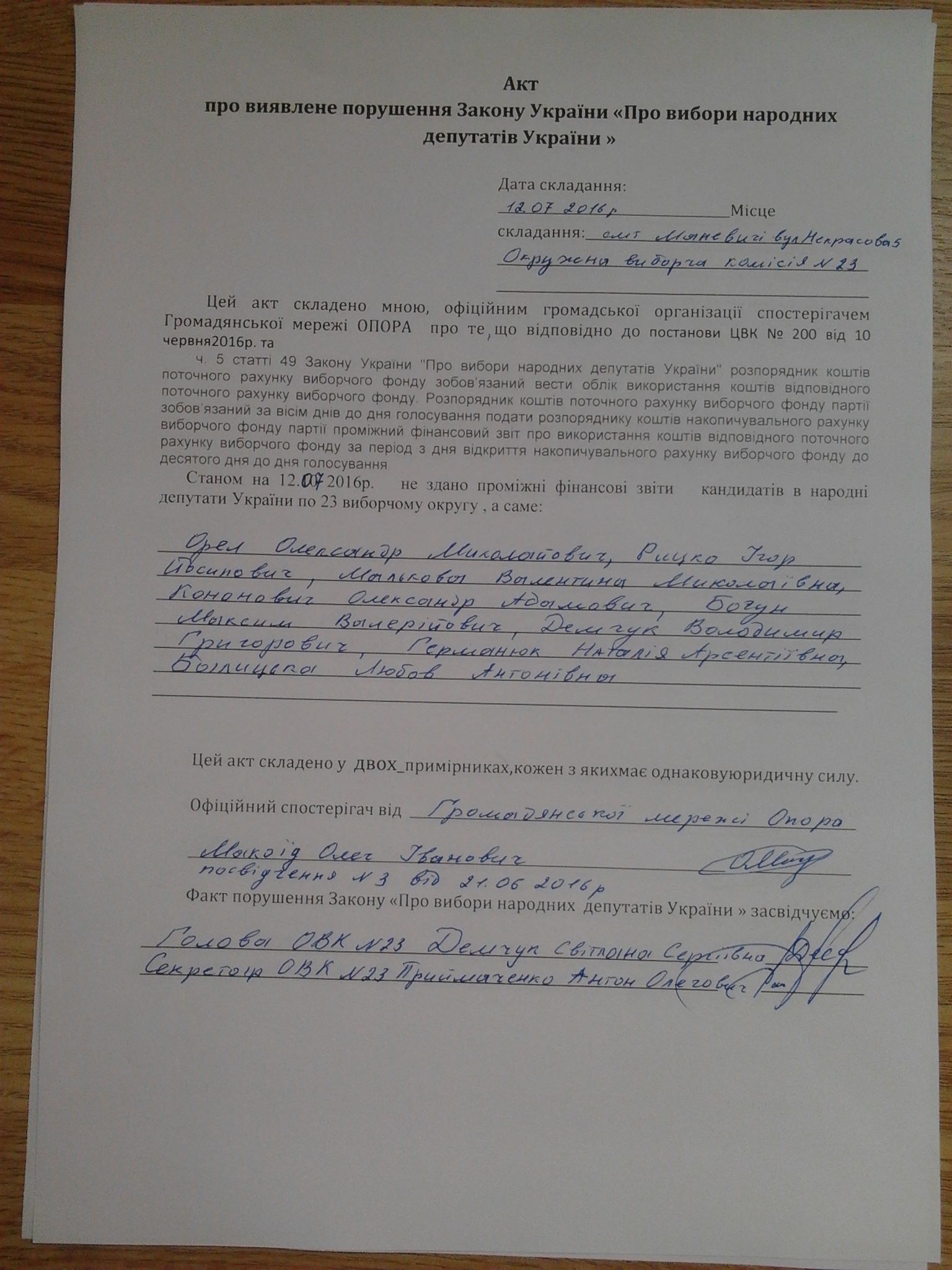 Akt pro porushennja